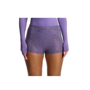 Crystal Studded Shorts in Lavendar by Naked Wardrobe